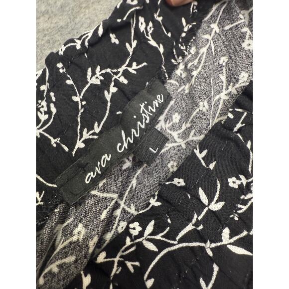 Ava Christine Liberty Ruffled Mini Skirt Womens Sz L Black/White Cottage Core - Picture 3 of 6